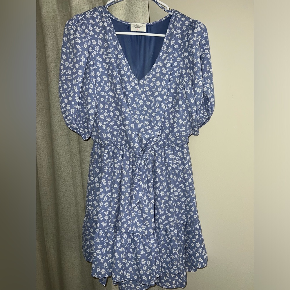 Blue and white flower dress